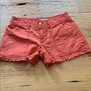 free people orange jean shorts